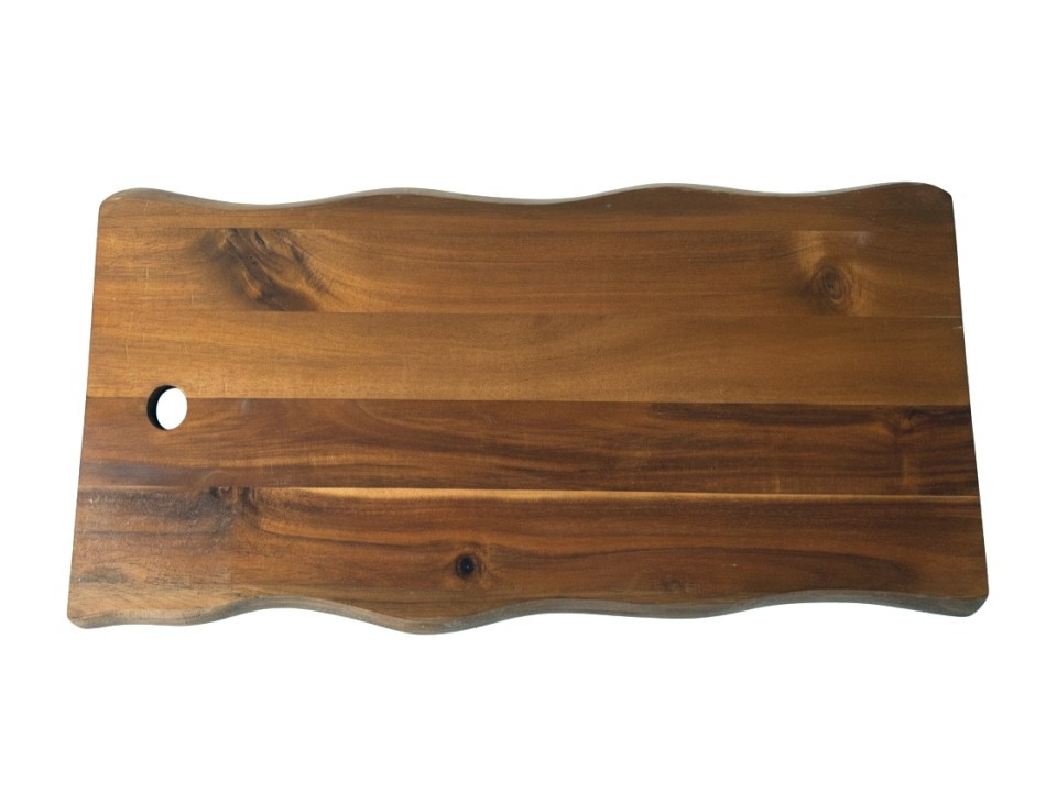 Elite Acacia Wood Charcuterie Board with Wavy Edges - Versatile Serving Solution